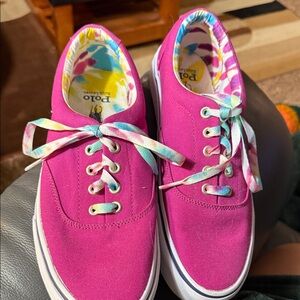Polo by Ralph Lauren Pink Sneakers with Multi Laces- Fushia- New Without Box